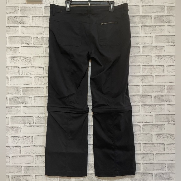 Women’s PrAna Monarch black zip off convertible shorts utility pants 14 - Picture 2 of 5